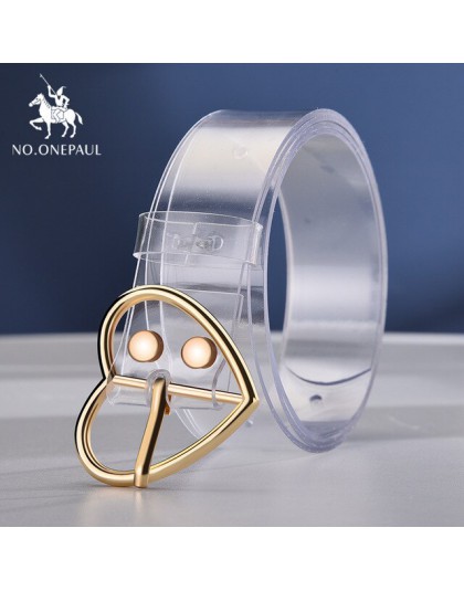 NO. ONEPAUL najlepszy pasek damski moda skóra metalowe serce pas z zapięciem na sprzączkę strona dekoracji sukni okrągła klamra 