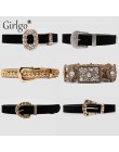 Girlgo Vintage Crystal ZA paski dla kobiet kobieta dedukcja strona złoty kolor klamra dżinsy dzikie pasy łańcuszek na akcesoria 