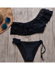 INGAGA Bikini 2020 strój kąpielowy na jedno ramię wzburzyć stroje kąpielowe kobiety solidna damska strój kąpielowy maillot de ba
