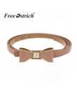 Darmowe strusia Fitness kobiety cukierki skórzane kobiety Skinny Butterfly łuk pas biodrowy pas kobieta pasy sukienka cinturon m