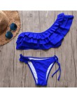 INGAGA Bikini 2020 strój kąpielowy na jedno ramię wzburzyć stroje kąpielowe kobiety solidna damska strój kąpielowy maillot de ba