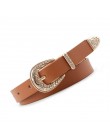 OLOME Vintage 1.8cm szeroki etniczne boho pas skórzany kobiety brązowy czarny biały złoty klamra grzywny pas biodrowy panie kobi