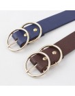 Damskie dorywczo podwójne okrągłe klamry faux leather szeroki pas biodrowy trend dekoracyjny pas dziecięcy dżinsy dziki pasek da