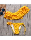 INGAGA Bikini 2020 strój kąpielowy na jedno ramię wzburzyć stroje kąpielowe kobiety solidna damska strój kąpielowy maillot de ba
