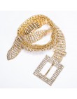Nowa kobieta moda luksusowe Rhinestone dla kobiet szeroki pas srebrny ślub panny młodej kryształowy diament pas biodrowy pasy Ba