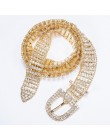 Nowa kobieta moda luksusowe Rhinestone dla kobiet szeroki pas srebrny ślub panny młodej kryształowy diament pas biodrowy pasy Ba