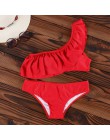 INGAGA Bikini 2020 strój kąpielowy na jedno ramię wzburzyć stroje kąpielowe kobiety solidna damska strój kąpielowy maillot de ba