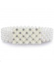 Nowa kobieta moda luksusowe Rhinestone dla kobiet szeroki pas srebrny ślub panny młodej kryształowy diament pas biodrowy pasy Ba
