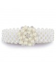 Nowa kobieta moda luksusowe Rhinestone dla kobiet szeroki pas srebrny ślub panny młodej kryształowy diament pas biodrowy pasy Ba