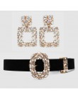 Girlgo Vintage Crystal ZA paski dla kobiet kobieta dedukcja strona złoty kolor klamra dżinsy dzikie pasy łańcuszek na akcesoria 