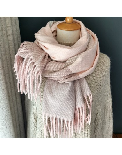 Knitting paszmina z kaszmiru szalik długi szalik z Tessel cieplej zima moda szalik luksusowy prezent dla kobiet Ladies
