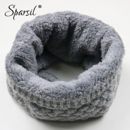 Sparsil Unisex Winter Warm dzianiny pierścień szaliki gruby polar wewnątrz super elastyczna dzianiny tłumiki mężczyźni kobiety d