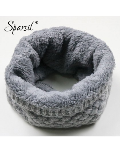 Sparsil Unisex Winter Warm dzianiny pierścień szaliki gruby polar wewnątrz super elastyczna dzianiny tłumiki mężczyźni kobiety d