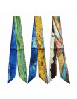 Van Gogh obraz olejny torba szaliki Skinny szaliki dla pań 2020 nowy designerski szal z jedwabiu kobiety wielofunkcyjny szalik n