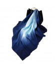 Moda kobiety szalik luksusowej marki hidżab 100% jedwabiu uczucie szalik niebieski Foulard plac szale na głowę okłady 2019 nowy 