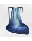 Moda kobiety szalik luksusowej marki hidżab 100% jedwabiu uczucie szalik niebieski Foulard plac szale na głowę okłady 2019 nowy 