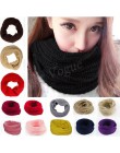 Kobiety moda Winter Warm nieskończoność koło kabel dzianiny Cowl Neck długi szal szal