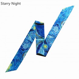 Van Gogh obraz olejny torba szaliki Skinny szaliki dla pań 2020 nowy designerski szal z jedwabiu kobiety wielofunkcyjny szalik n