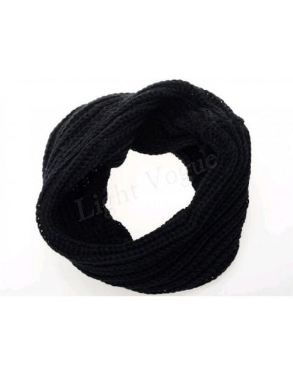 Kobiety moda Winter Warm nieskończoność koło kabel dzianiny Cowl Neck długi szal szal