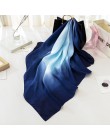 Moda kobiety szalik luksusowej marki hidżab 100% jedwabiu uczucie szalik niebieski Foulard plac szale na głowę okłady 2019 nowy 
