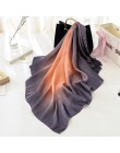 Moda kobiety szalik luksusowej marki hidżab 100% jedwabiu uczucie szalik niebieski Foulard plac szale na głowę okłady 2019 nowy 