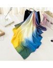 Moda kobiety szalik luksusowej marki hidżab 100% jedwabiu uczucie szalik niebieski Foulard plac szale na głowę okłady 2019 nowy 