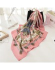 Moda kobiety szalik luksusowej marki hidżab 100% jedwabiu uczucie szalik niebieski Foulard plac szale na głowę okłady 2019 nowy 