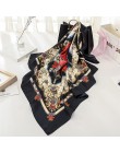 Moda kobiety szalik luksusowej marki hidżab 100% jedwabiu uczucie szalik niebieski Foulard plac szale na głowę okłady 2019 nowy 