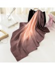 Moda kobiety szalik luksusowej marki hidżab 100% jedwabiu uczucie szalik niebieski Foulard plac szale na głowę okłady 2019 nowy 