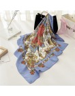 Moda kobiety szalik luksusowej marki hidżab 100% jedwabiu uczucie szalik niebieski Foulard plac szale na głowę okłady 2019 nowy 
