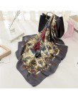 Moda kobiety szalik luksusowej marki hidżab 100% jedwabiu uczucie szalik niebieski Foulard plac szale na głowę okłady 2019 nowy 