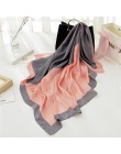 Moda kobiety szalik luksusowej marki hidżab 100% jedwabiu uczucie szalik niebieski Foulard plac szale na głowę okłady 2019 nowy 