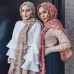 Jednoczęściowy w jednolitym kolorze gładka kropka hidżab szalik oversize islam szal głowy okłady miękka długa muzułmańska miesza