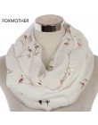 FOXMOTHER New Fashion błyszcząca różowa mięta brązujący folia złoty Flamingo Swan szalik komin Snood chusta z fularu kobiety Dro