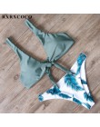 RXRXCOCO bandaż Bikini 2019 stroje kąpielowe z nadrukiem kobiety strój kąpielowy pusty jednolity strój kąpielowy niskiej talii B