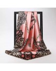 Darmowa wysyłka szale jedwabne kobiety Foulard 90*90cm kwadratowych głowy hidżab szalik panie szyfonowa chusta Bandanna kobiet w