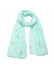 FOXMOTHER New Fashion błyszcząca różowa mięta brązujący folia złoty Flamingo Swan szalik komin Snood chusta z fularu kobiety Dro