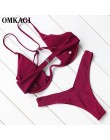 Marka OMKAGI brazylijski Bikini 2020 strój kąpielowy Sexy Push Up pływanie strój kąpielowy kostiumy kąpielowe fiszbiny zestaw Bi