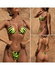 In-x Neon green bikini 2020 mujer wysokie cięcie kostium kąpielowy damski sportowy strój kąpielowy kobiety prążkowany strój kąpi