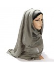 2020 nowy jednolity kolor jednobarwna bawełna muzułmańska głowa hidżab szalik szal kobiety czarny biały plisowane marszczone sza