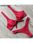 RXRXCOCO bandaż Bikini 2019 stroje kąpielowe z nadrukiem kobiety strój kąpielowy pusty jednolity strój kąpielowy niskiej talii B