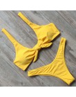 RXRXCOCO bandaż Bikini 2019 stroje kąpielowe z nadrukiem kobiety strój kąpielowy pusty jednolity strój kąpielowy niskiej talii B