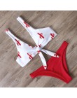 RXRXCOCO bandaż Bikini 2019 stroje kąpielowe z nadrukiem kobiety strój kąpielowy pusty jednolity strój kąpielowy niskiej talii B