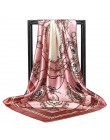 Darmowa wysyłka szale jedwabne kobiety Foulard 90*90cm kwadratowych głowy hidżab szalik panie szyfonowa chusta Bandanna kobiet w