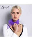 Sparsil kobiety lato wiosna przezroczysty kwadratowy szalik jednolity kolor nakrycia głowy cienkie szaliki szyfonowe moda Organz