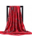 Darmowa wysyłka szale jedwabne kobiety Foulard 90*90cm kwadratowych głowy hidżab szalik panie szyfonowa chusta Bandanna kobiet w
