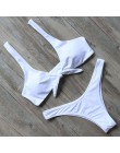 RXRXCOCO bandaż Bikini 2019 stroje kąpielowe z nadrukiem kobiety strój kąpielowy pusty jednolity strój kąpielowy niskiej talii B