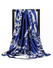Darmowa wysyłka szale jedwabne kobiety Foulard 90*90cm kwadratowych głowy hidżab szalik panie szyfonowa chusta Bandanna kobiet w