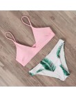 RXRXCOCO bandaż Bikini 2019 stroje kąpielowe z nadrukiem kobiety strój kąpielowy pusty jednolity strój kąpielowy niskiej talii B