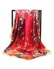 Darmowa wysyłka szale jedwabne kobiety Foulard 90*90cm kwadratowych głowy hidżab szalik panie szyfonowa chusta Bandanna kobiet w